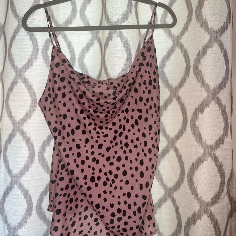 LA MIEL Pink Asymmetrical Camisole Top